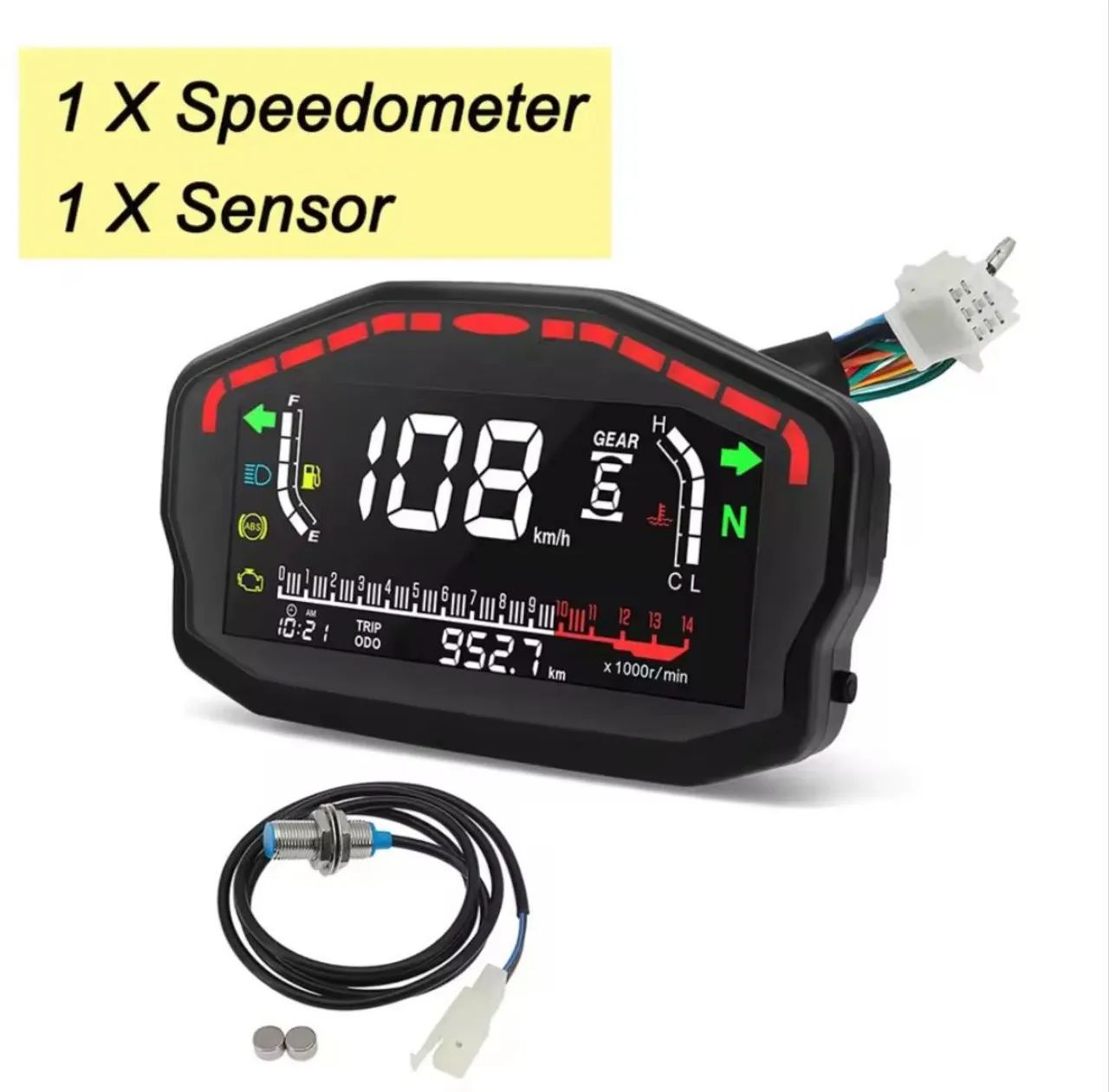 Painel velocimetro digital universal para moto 