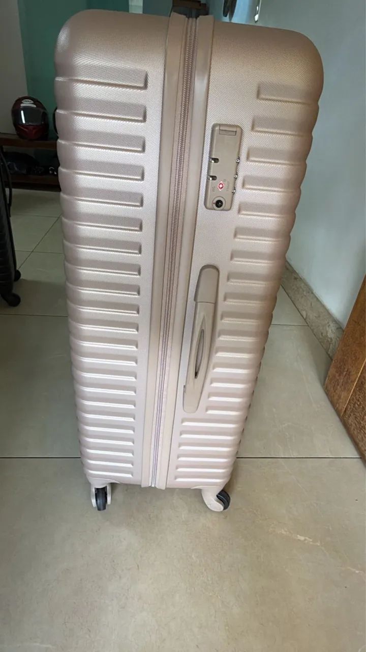 Mala de viagem de 23kg bege gold - Foto 2