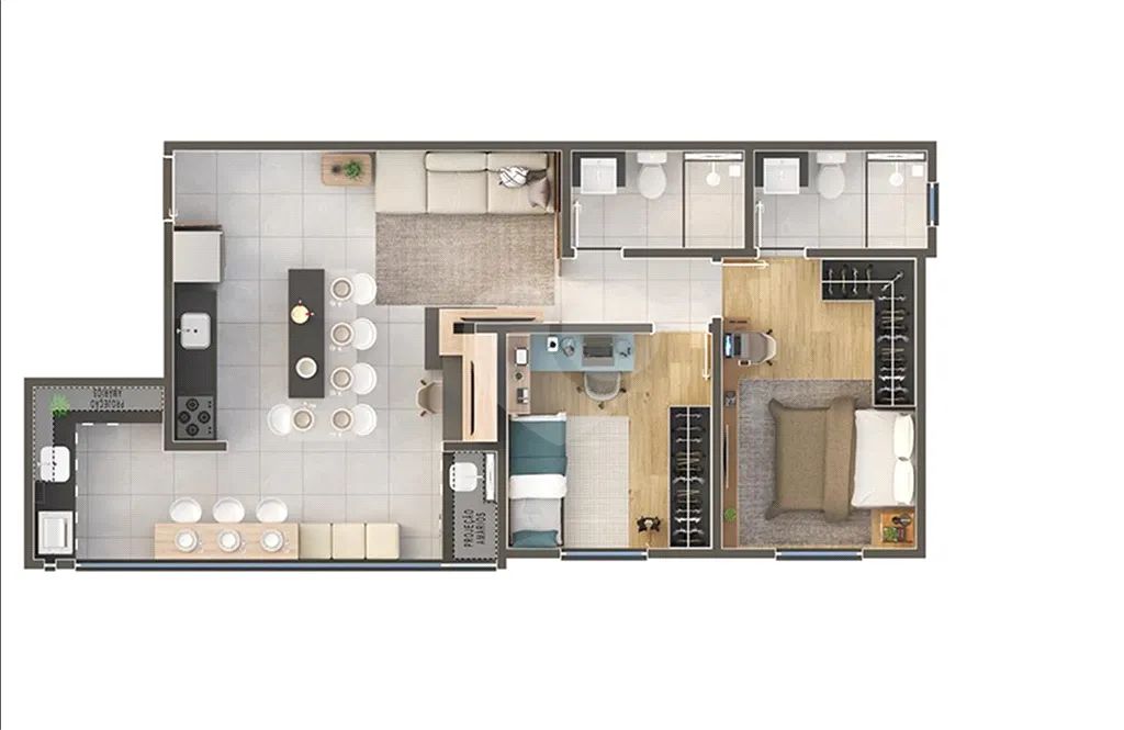 Apartamento pronto para morar com 2 dormitórios, sendo uma suíte e ampla varanda grill. - Foto 4