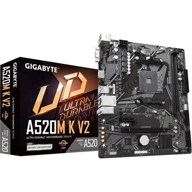 Placa mãe Gigabyte A520M K V2. NOVA COM GARANTIA