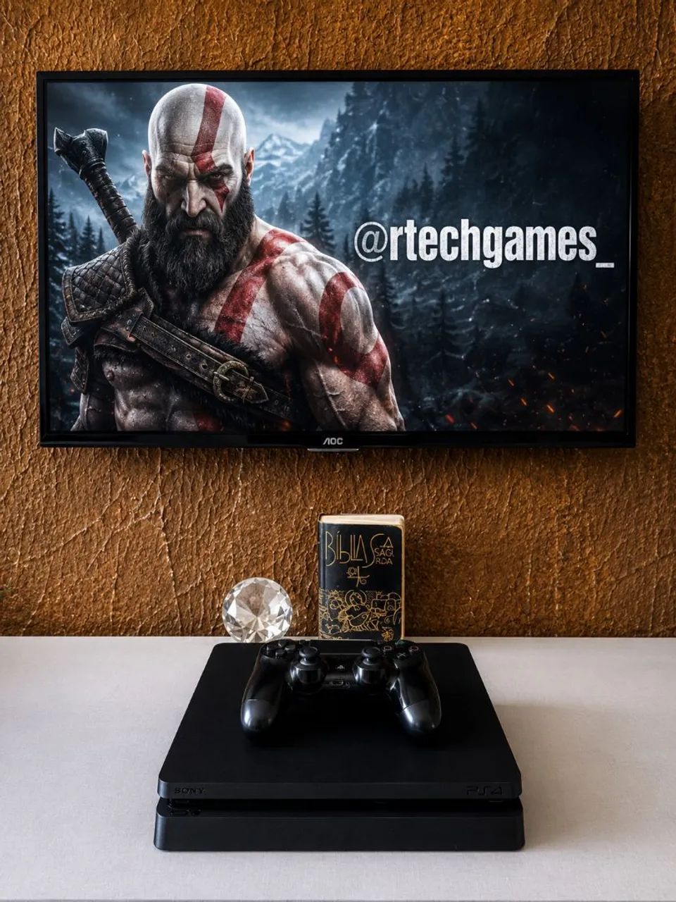 PS4 SLIM + CONTROLE ORIGINAL