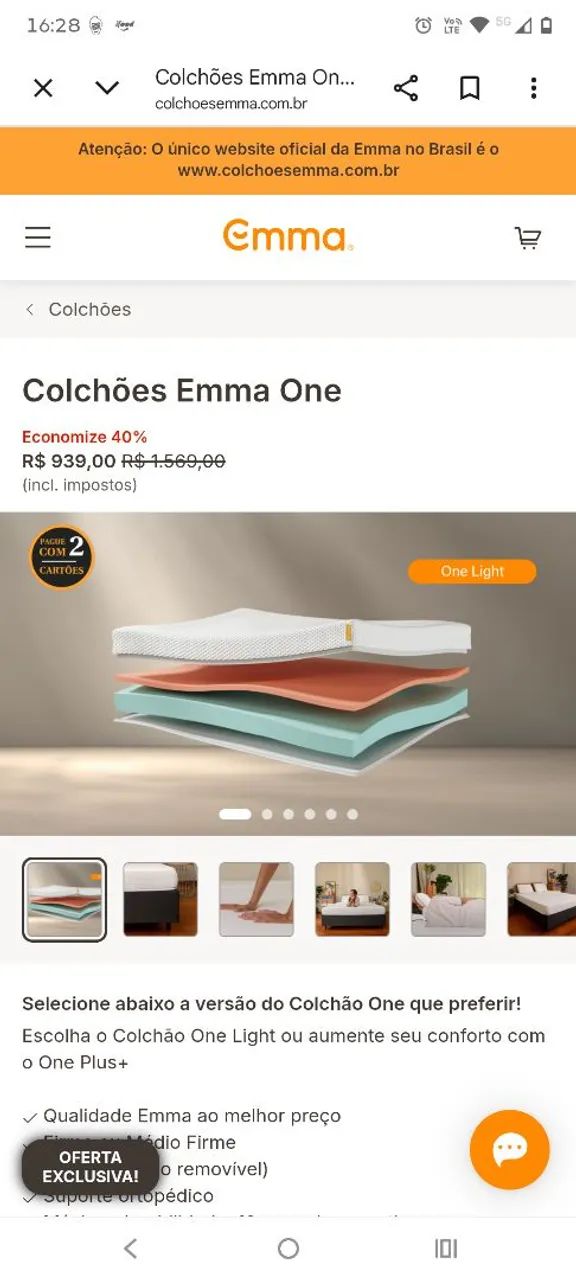 Colchão emma solteiro 480$