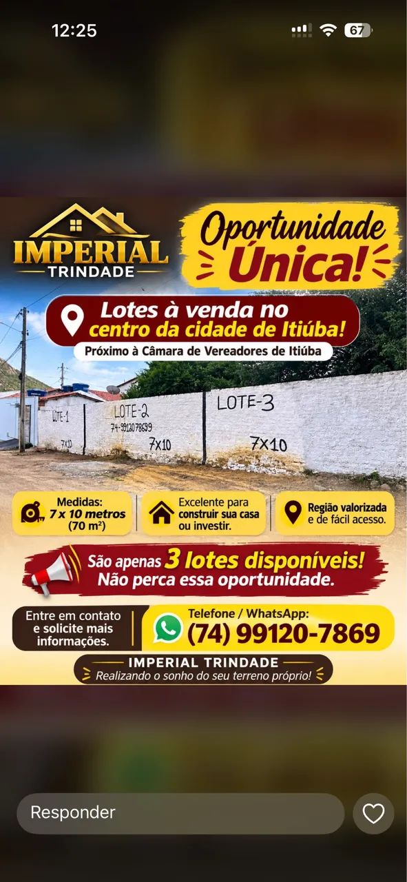 Lotes no centro