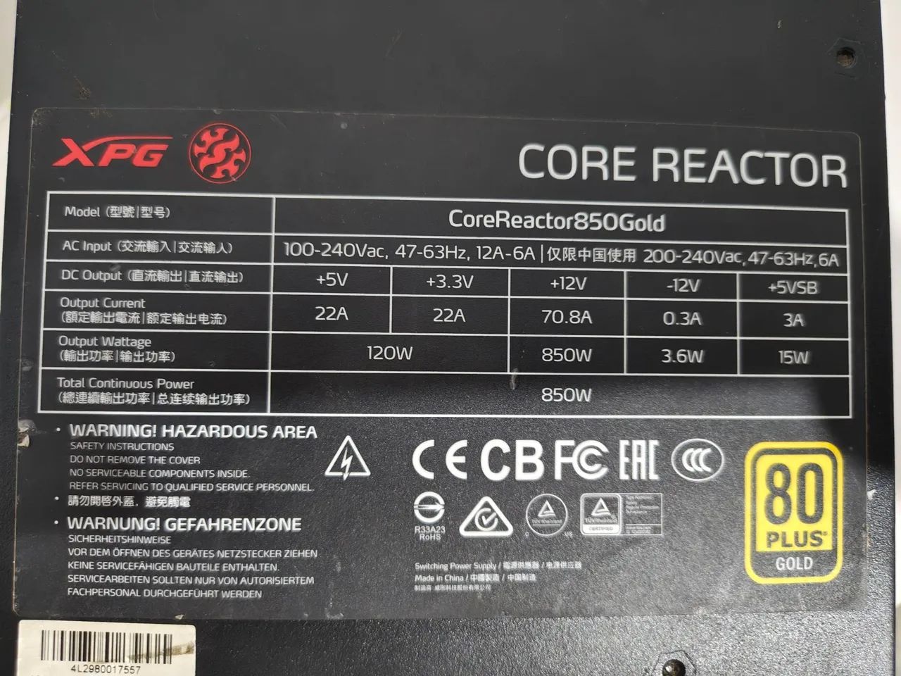 Fonte XPG 850w plus Gold - Foto 3