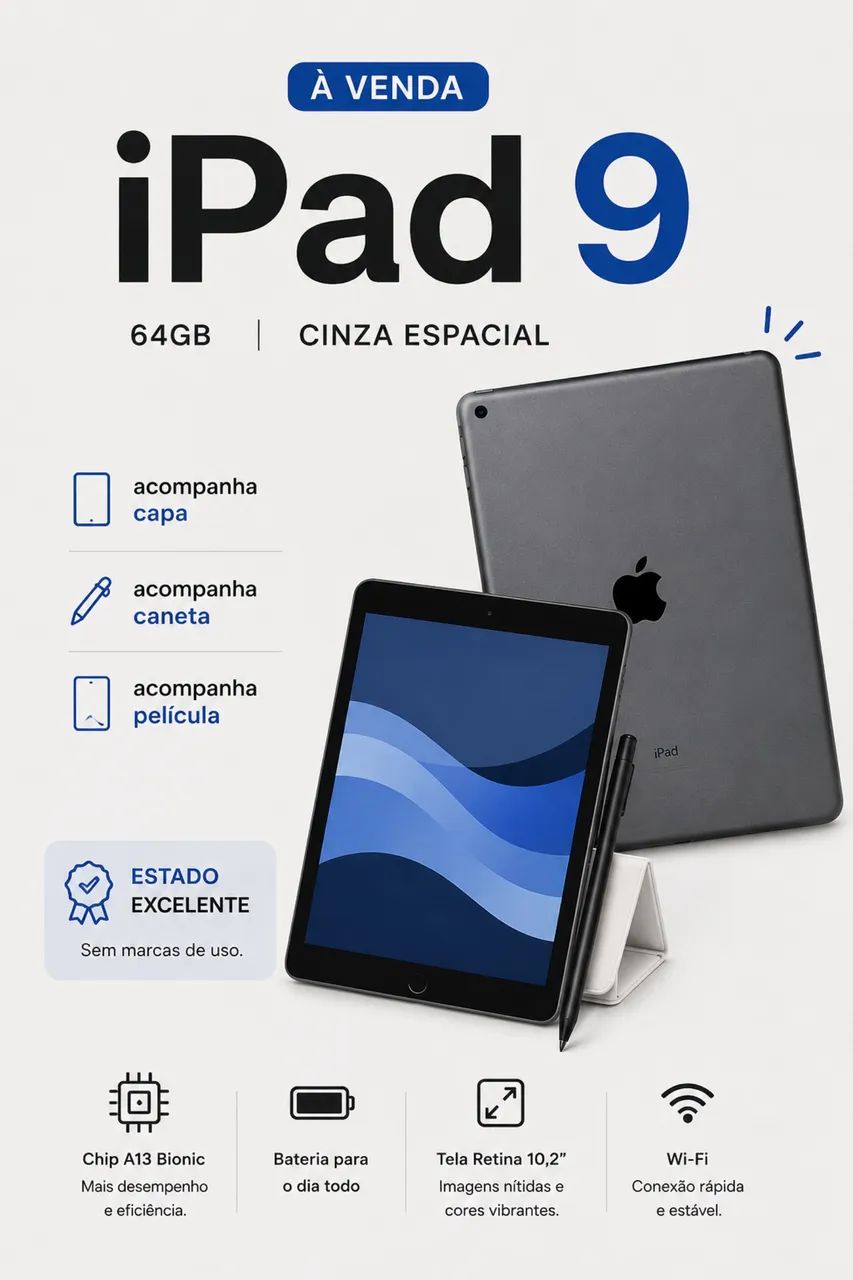 iPad 9 64gb + caneta + capa - Foto 3