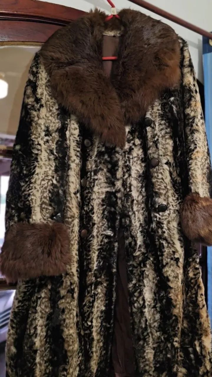 Casaco de Pele Marrom para Frio Vintage Clássico | Elegante e Sofisticado Tecido Premium 