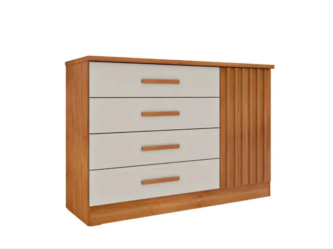 Cômoda 4 Gavetas Porta Ripada OFERTA