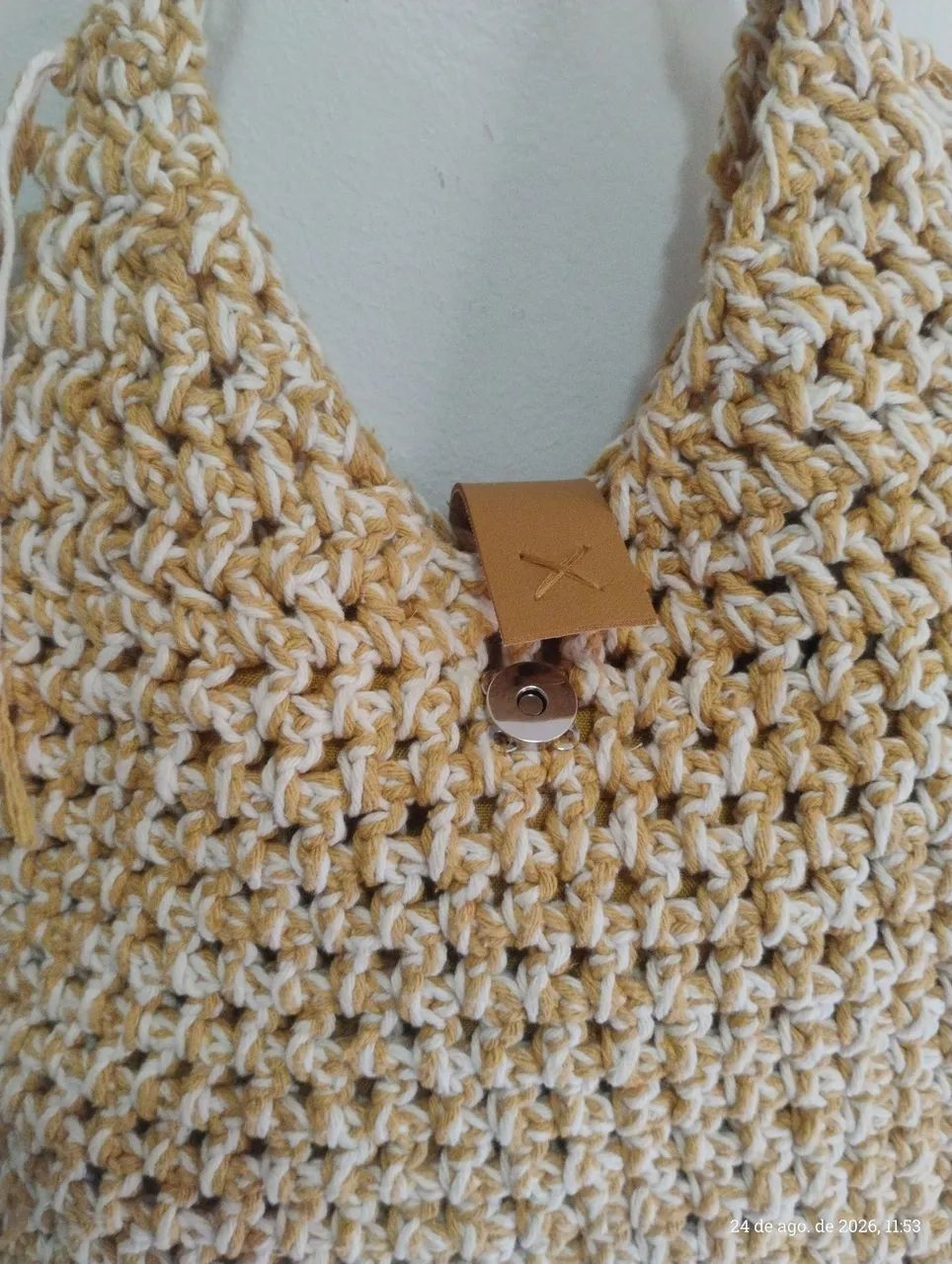 BOLSA CROCHÊ BICOLOR. - Foto 3