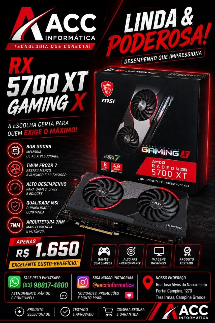 RX 5700 XT Gaming X - Periféricos e Acessórios de Computador