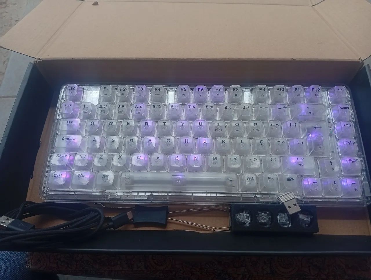 Teclado mecânico redragon branco