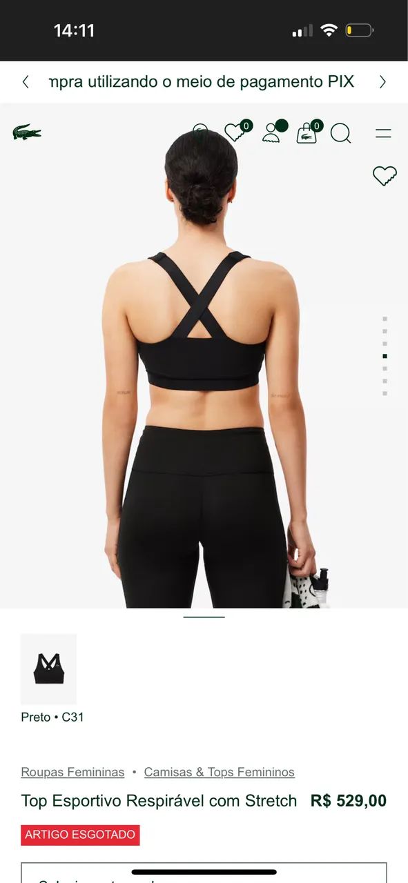 Top Lacoste Tamanho P - Foto 4