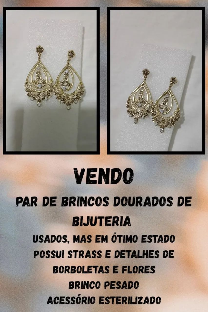 Kit de 4 bijuterias douradas  - Foto 3