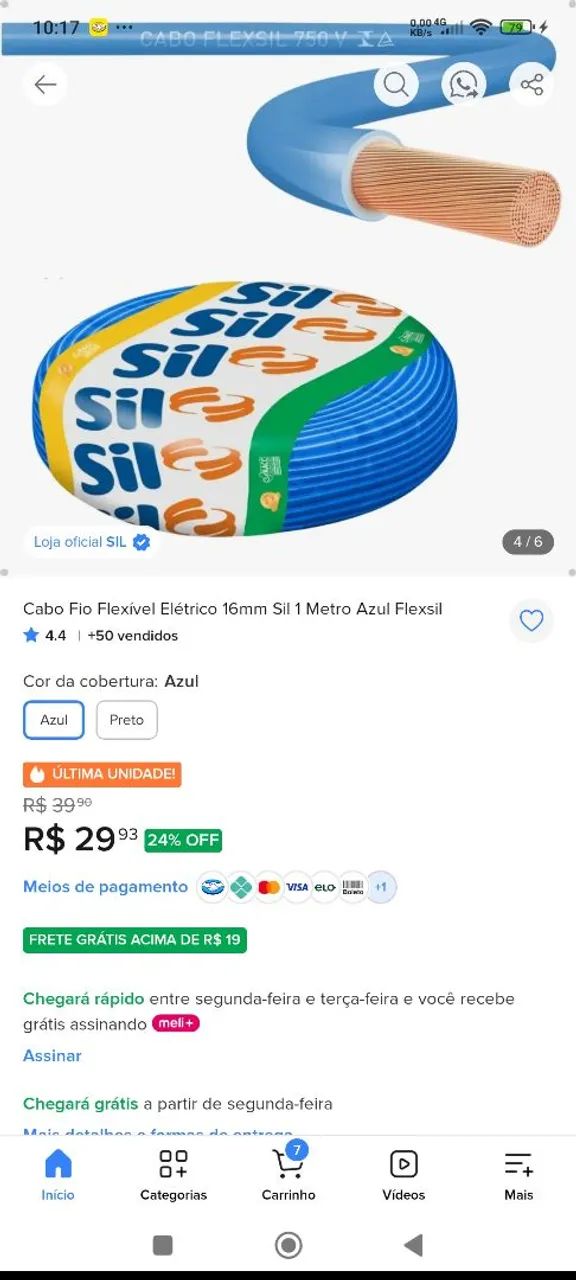  Vendo Cabo flexível 16mm - Foto 2