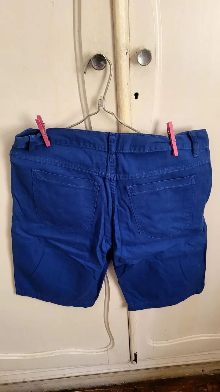 Bermuda azul string algodão 44 - Foto 2
