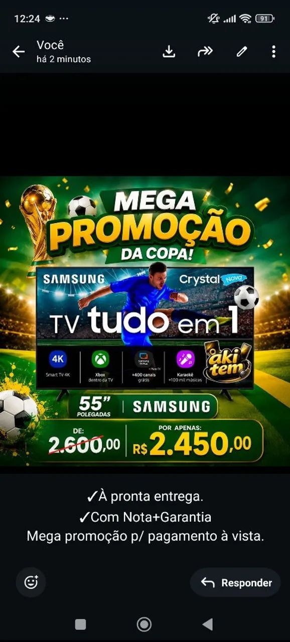 Tv Samsung 55 polegadas.