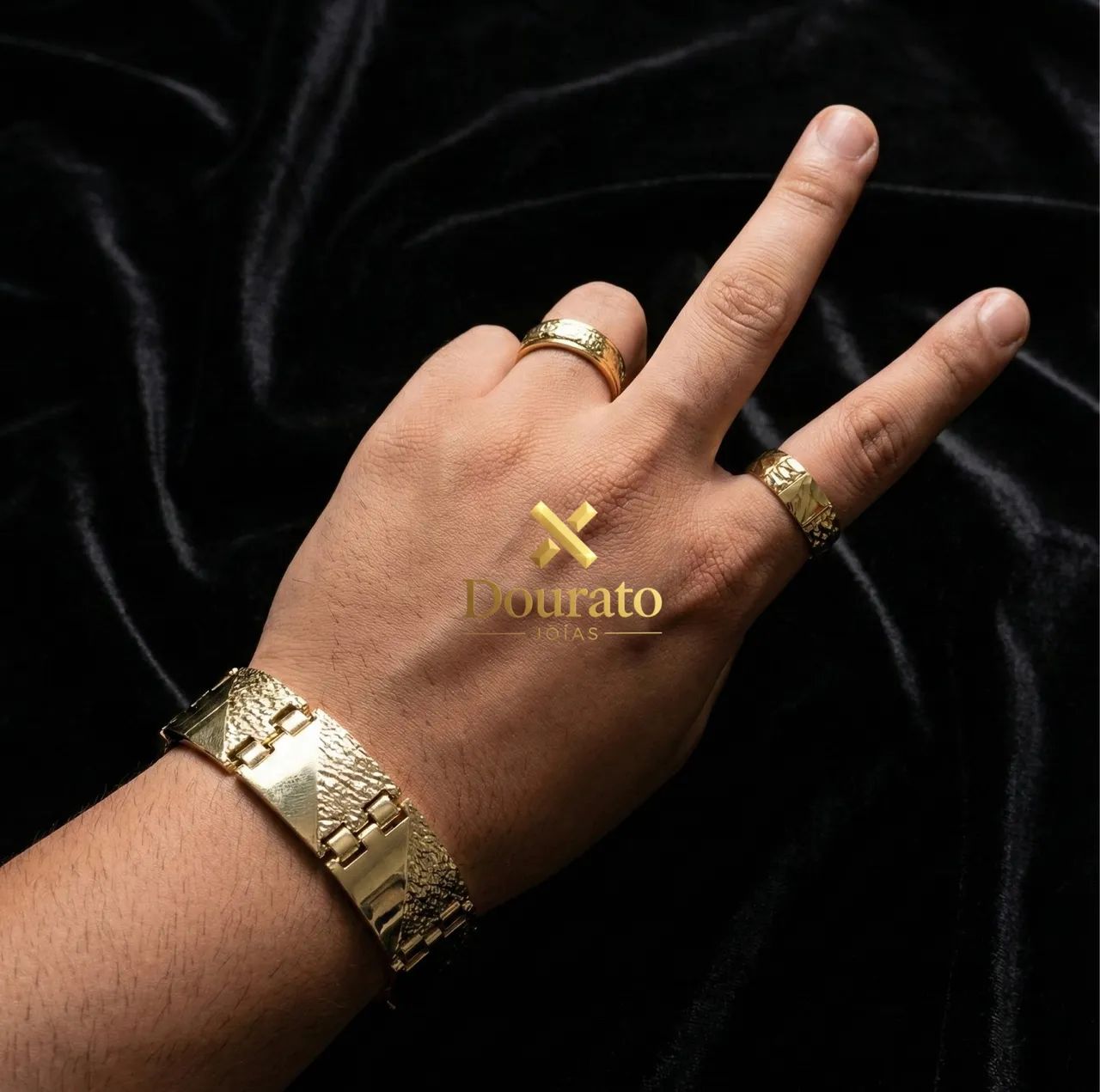 Bracelete Masculino banhado a ouro  - Foto 2