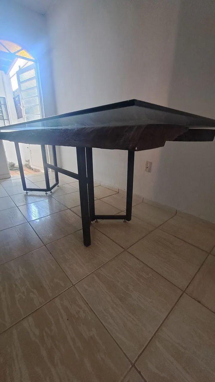 Mesa eucalipto com vidro  - Foto 3