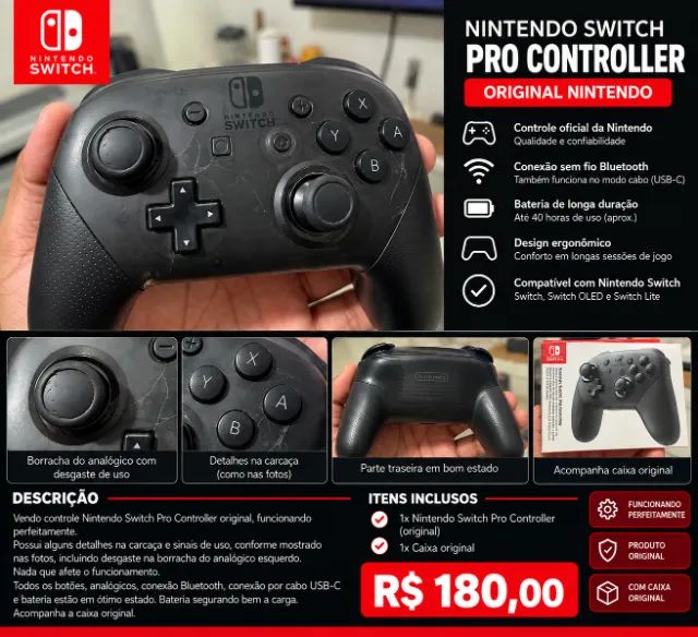 Nintendo Switch Pro Controller Original - Usado