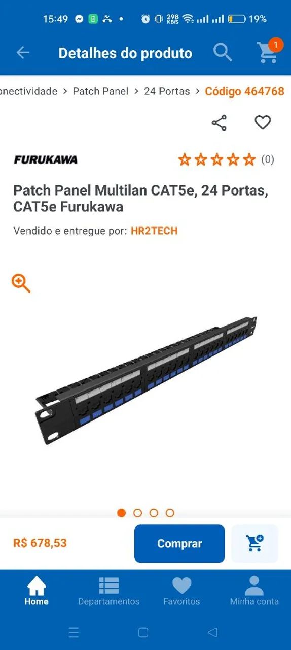 Pach painel cat5 Furukawa multi lan