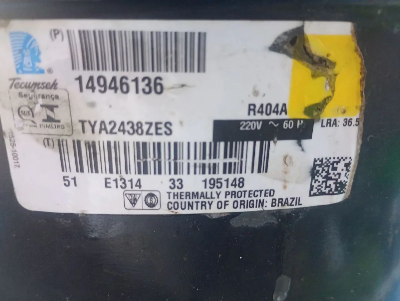Compressor Tecumseh 1 1/4 Hp, R404 220 v - Foto 2