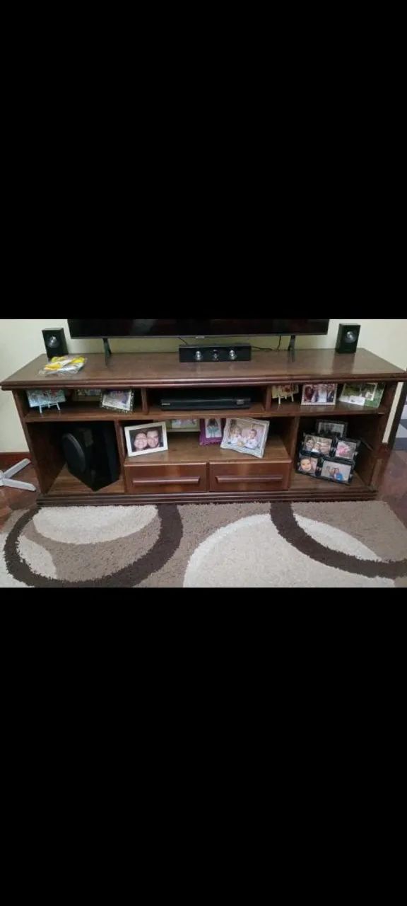 Moveis de madeira, mesa de fone, mesa lateral e rack - Foto 2