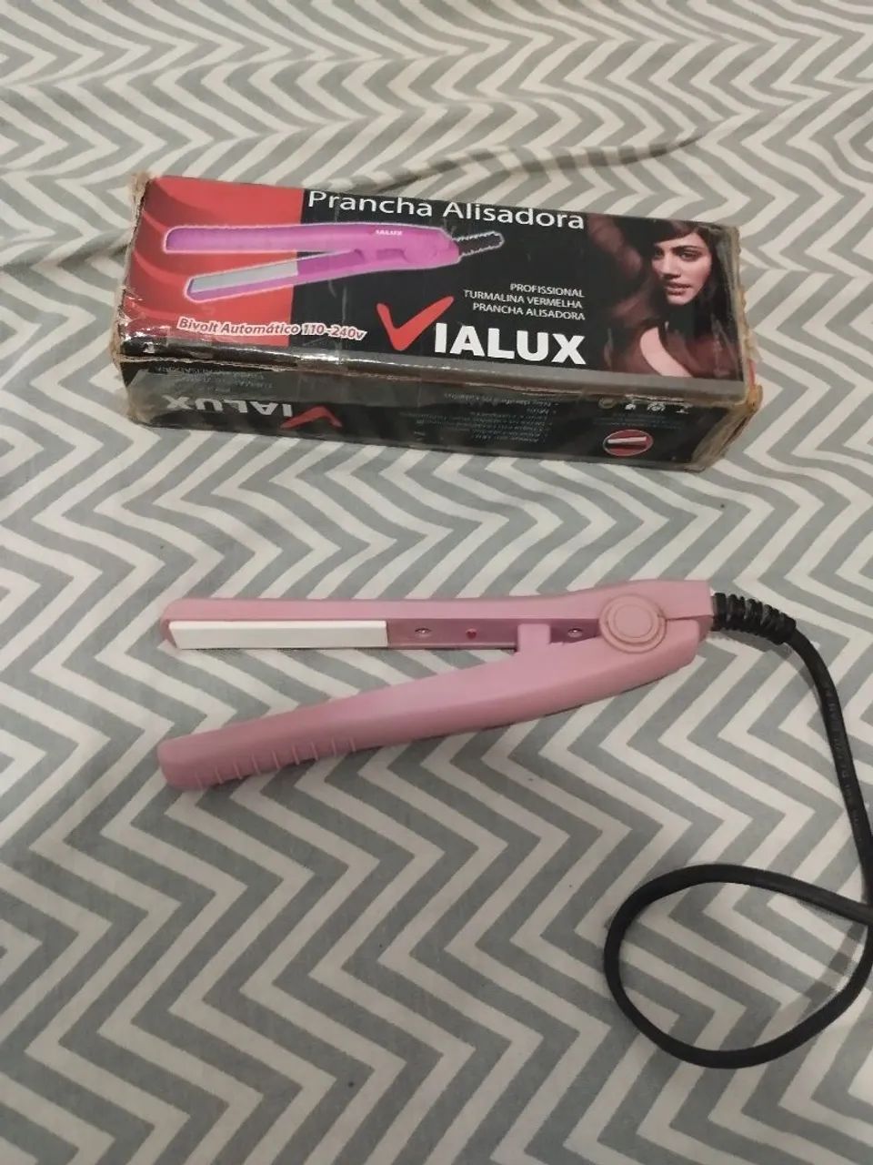 Prancha/chapinha rosa mini