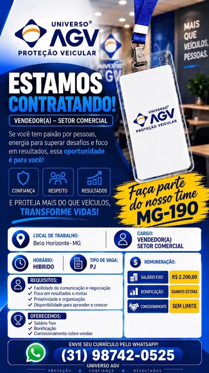 VAGA VENDEDOR- SETOR COMERCIAL