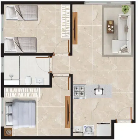 PLANTA 45m²