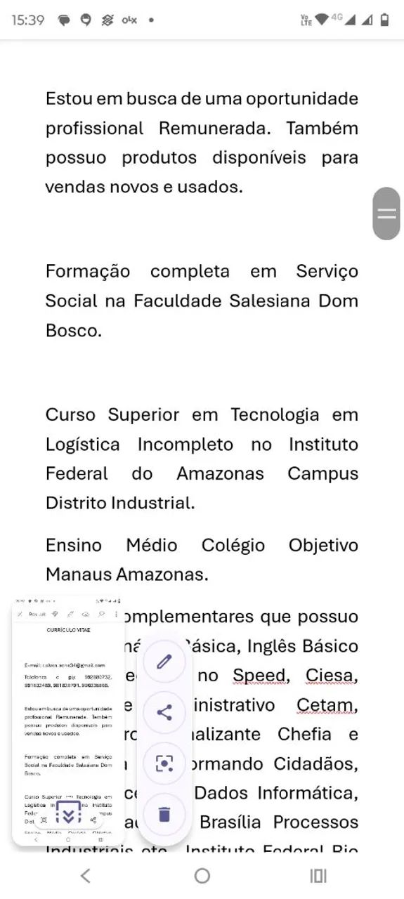 Faz currículos e imprime currículos, xerox e outros documentos.