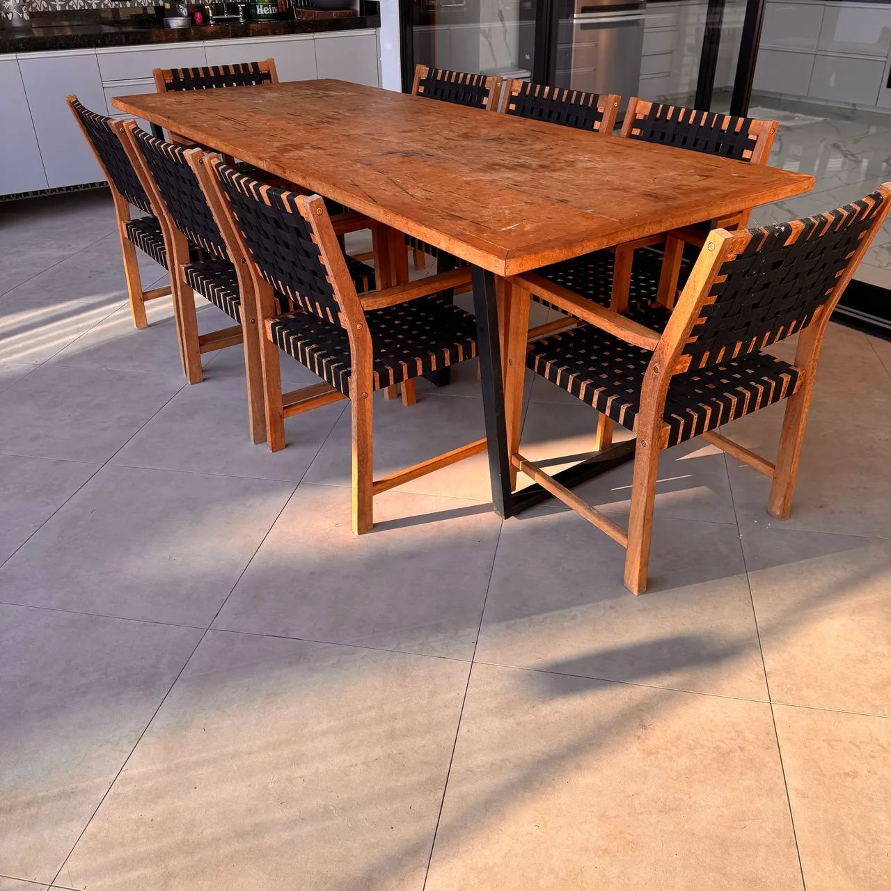 Mesa para área externa 8 lugares com cadeira  - Foto 2