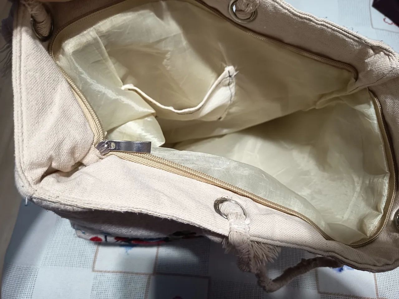 Bolsa coruja bordada 44x40cm - Foto 4