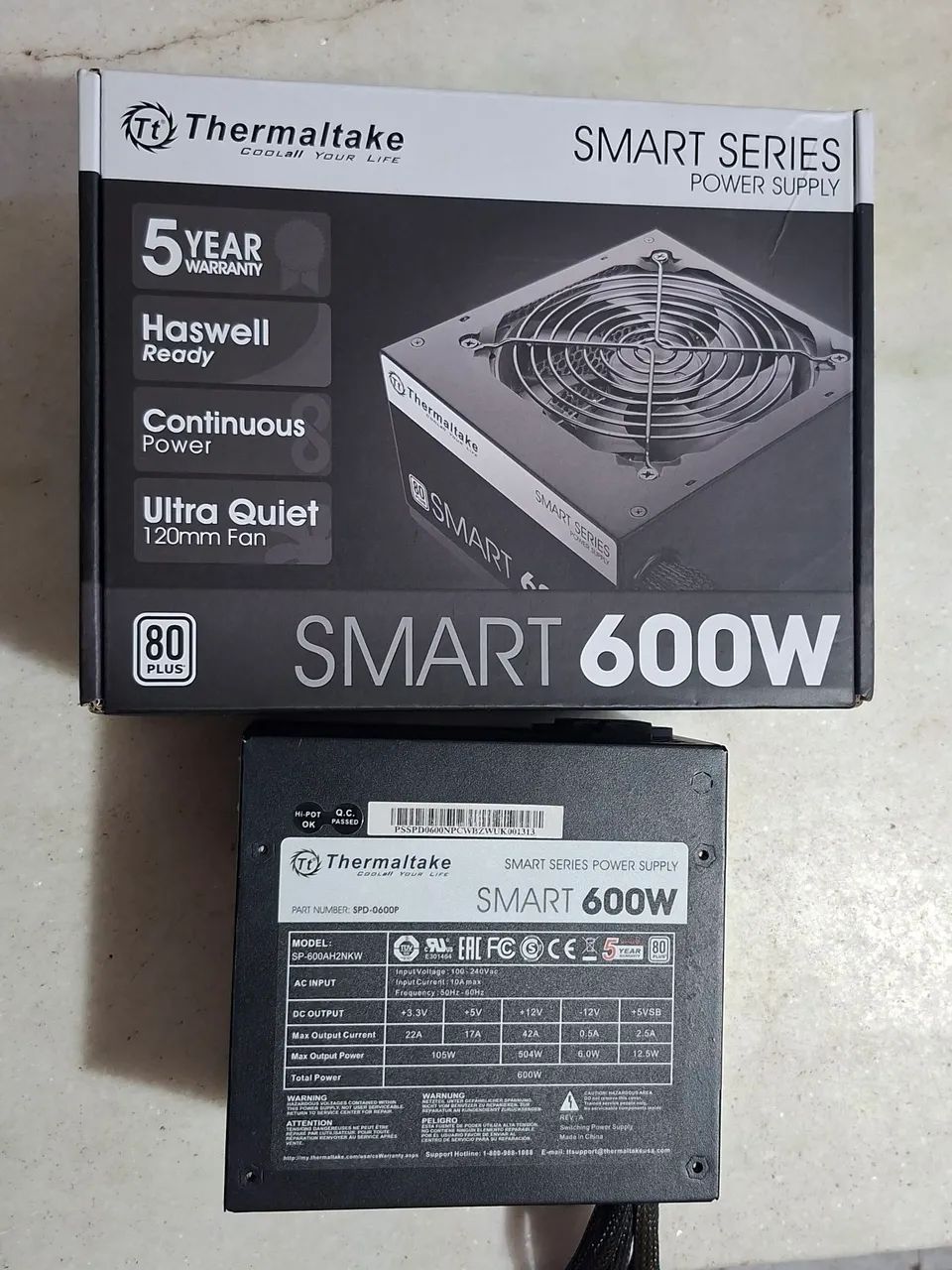 Fonte Thermaltake 600W Smart Series 80 Plus