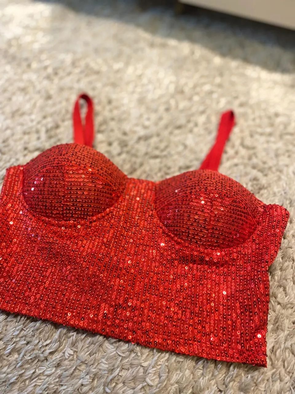 Cropped vermelho paetê  - Foto 4