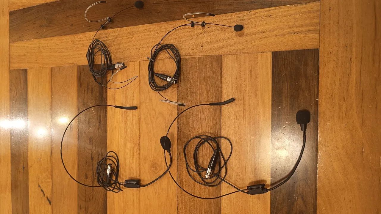 Kit completo 9 Microfone Headset Novos com Conector Mini XLR 3 Pinos - Foto 2