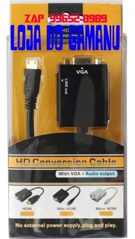 Conversor Hdmi Para Vga Com Saída P2 De Áudio