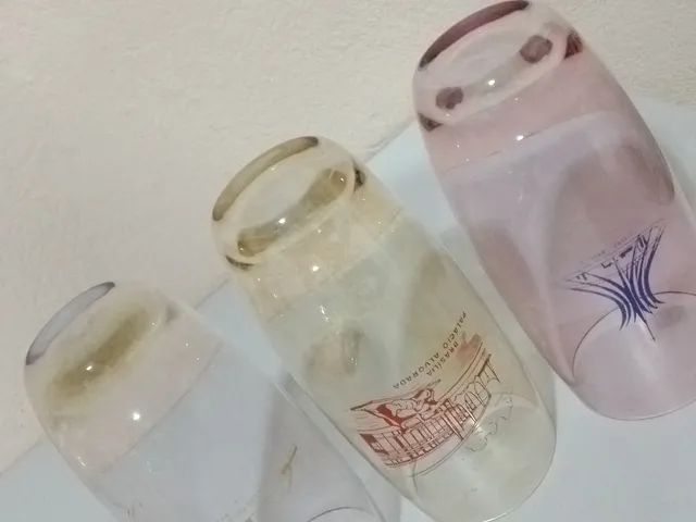 Trio de copos antigos de cristal marca cristais Hering  - Foto 5