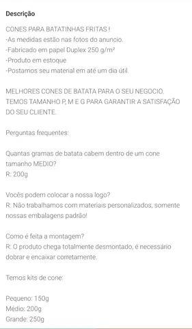 Cone para Batata Frita com suporte para molho + Copinhos para molho - 196 und - Foto 3