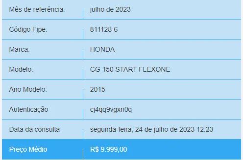 Honda CG150 C/ partida elétrica - 2015