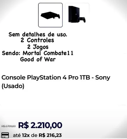 Especificações de Sony PS4 Pro