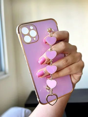 Linda Capa iPhone 11 Pro Max Lilás com alça - Foto 2