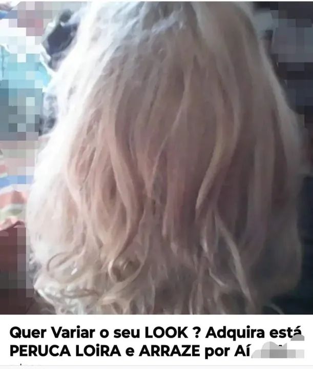 Peruca Loira de Cabelo Sintético Estilo Americano 