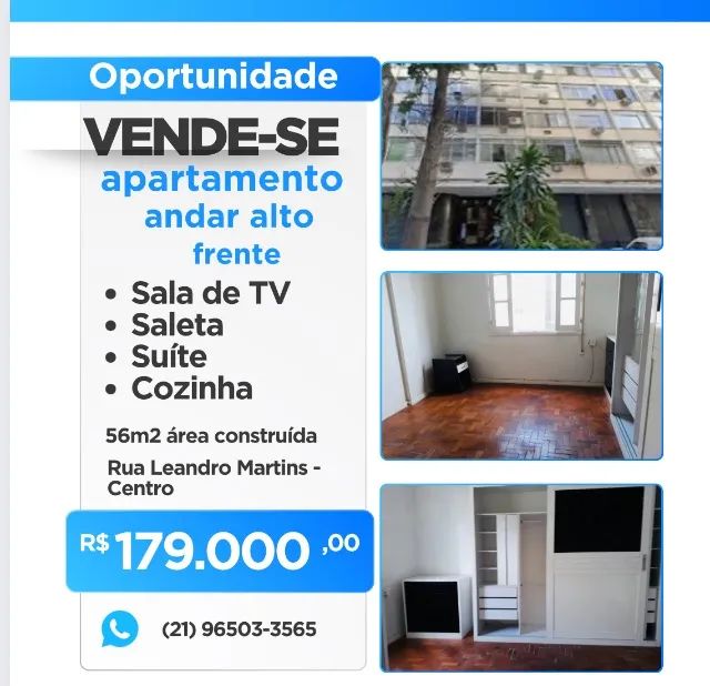 Captação de Apartamento a venda na Rua Leandro Martins, Centro, Rio de Janeiro, RJ