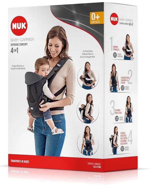 NUK Baby Carrier Supreme Comfort 4 Em 1 - Preto - Foto 2