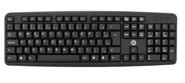 Teclado Computador Usb Preto Básico Fio 1,3m Abnt2 - Foto 2