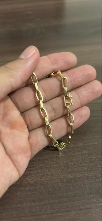 Pulseira maciça 10g de Ouro 18k - 21 centímetros 