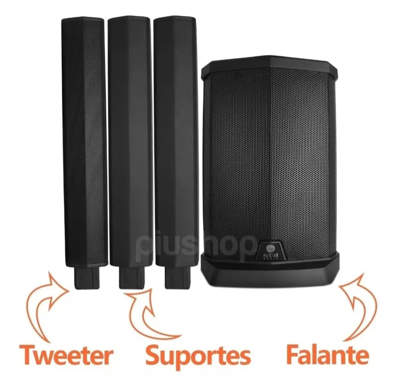 Caixa Ativa STD Audio Torre 400w - Foto 4