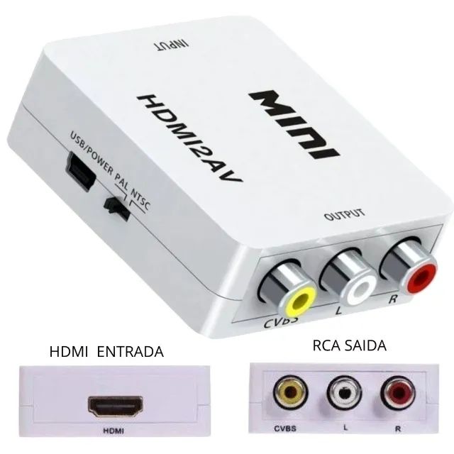 Mini Adaptador Conversor De Hdmi Para Video Composto 3rca Av - Foto 4