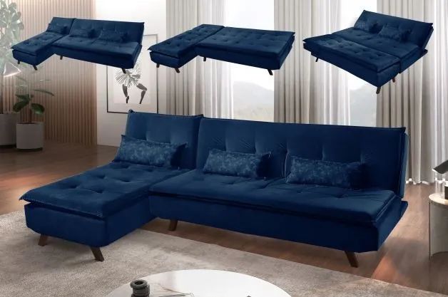 Sofa Cama Milano 3Lgs com Chaise Jolie - Foto 3