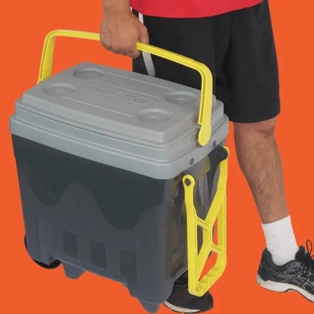 Cooler Caixa Térmica com Rodinha 34Litros Suporta 49Latinha 6Garrafa 2Lts Praia Camping AT - Foto 6