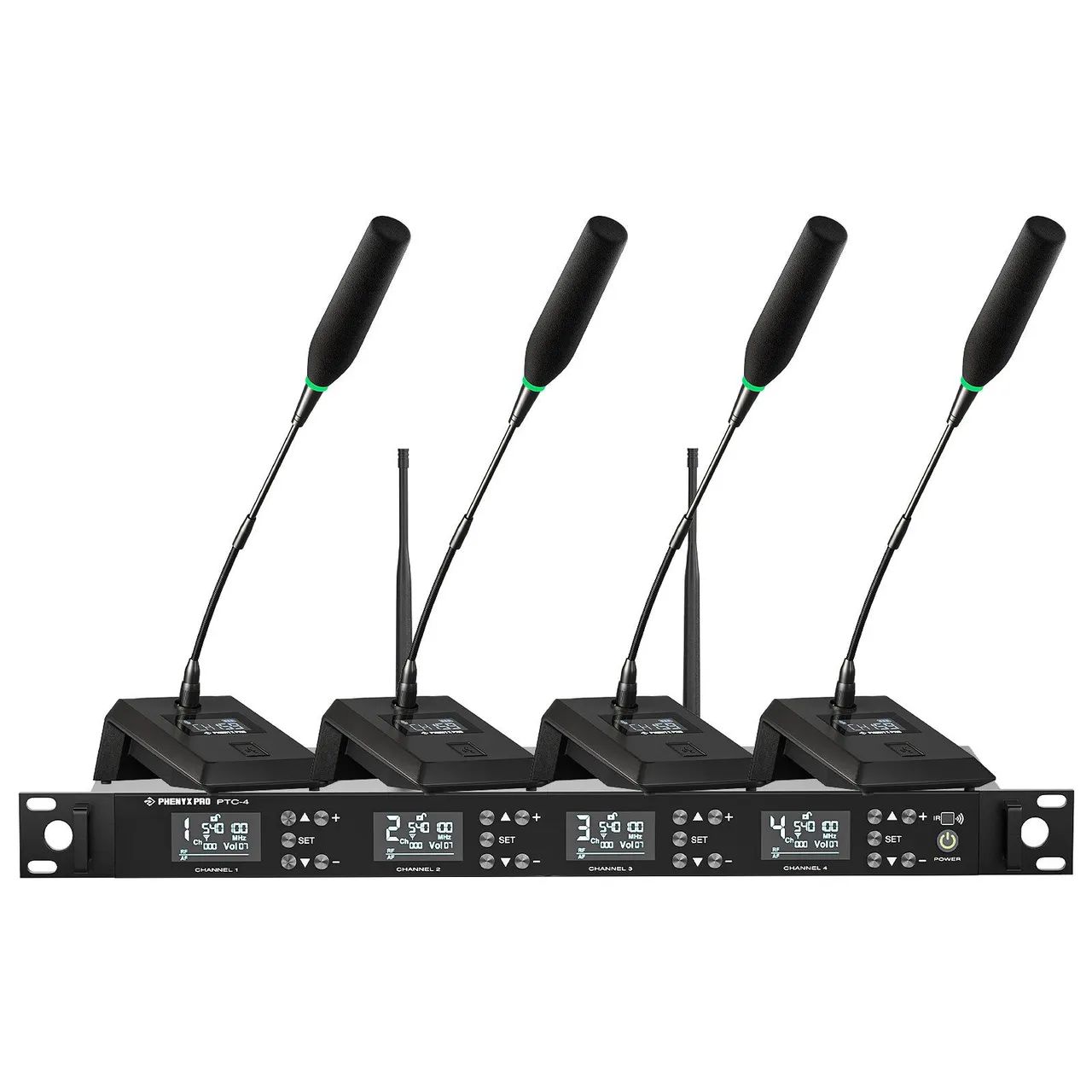Sistema de Microfone Sem Fio Gooseneck para Conferências Phenyx Pro PTC-4<br>
